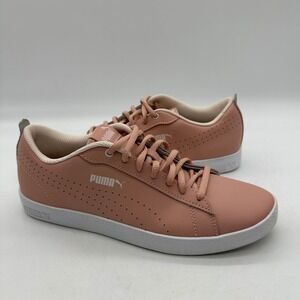 Puma 365216 03 Womens Size 8.5 Shoes Rose Dust Pink Smash Perf Leather Sneakers